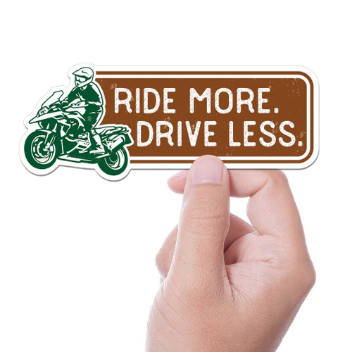 Ride More Drive Less Adventure Motorcycle Sticker - ADV Off Road Riding Bumper Sticker, Waterproof Vinyl Decal for Moto Panniers