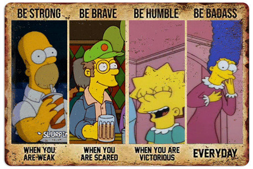 The Simpsons Poster 35 Pieces Wooden Jigsaw Puzzles for Adults- Be Strong Be Brave Be Humble Be Badass Suitable for All Puzzle Toy Enthusiasts, Educational Educational Art Collectibles