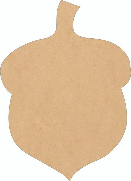 Unfinished Acorn Fall 7" Shape, Wood MDF 1/8" Fall Acorn Cutout, DIY Craft