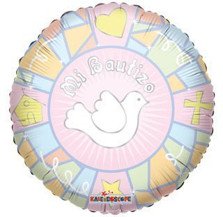 Spanish Baptism Mylar Balloons Pink Dove 18" (3 ct) by