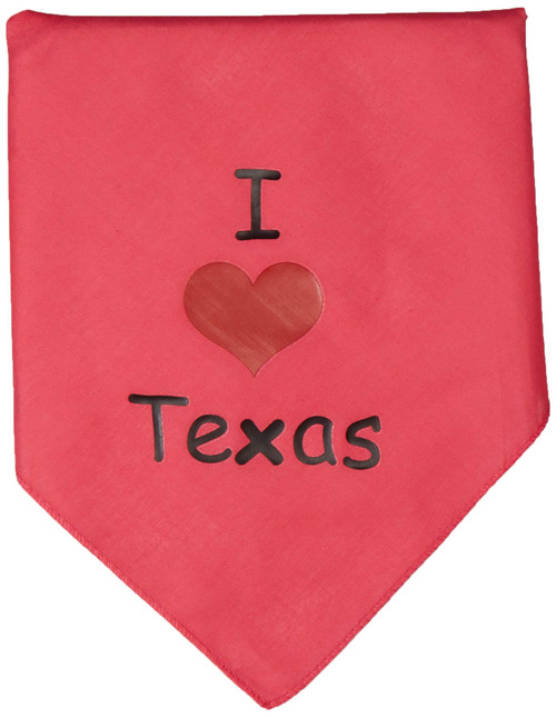 I Heart Texas Screen Print Bandana for Pets, Small, Bright Pink