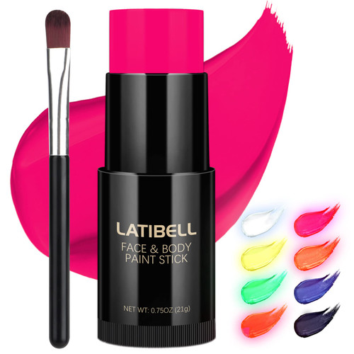 Pink Face Paint Sticks UV Body Panit - 0.75 oz Professional Blacklight Reactive Glow Paint for Adult Kids, Oil Foundation Makeup Blendable Sticks, Glow in The Dark Paint Neon Party Supplies Pink Face Paint Sticks UV Body Panit - 0.75 oz Professional Blacklight Reactive Glow Paint for Adult Kids, Oil Foundation Makeup Blendable Sticks, Glow in The Dark Paint Neon Party Supplies