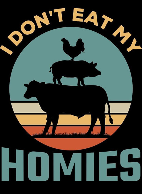 3" Vegan Vegetarian Sticker Funny No Meat Animal Rights Plant Diet Homies
