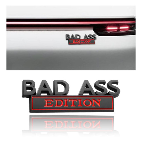 Car Bad Ass Edition Emblem, Car Fender Bumper Hood Trunk 3D Badge Sticker Decal, Car Tailgate Front Grille Replacement Accessories with 3M Adhesive, Fit for Car Truck SUV