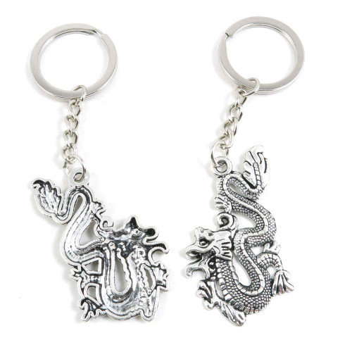 1 Item Metal Keychain Keyring Key Tags Chains Rings Jewelry Bag Charms Y8BE4 Chinese Dragon