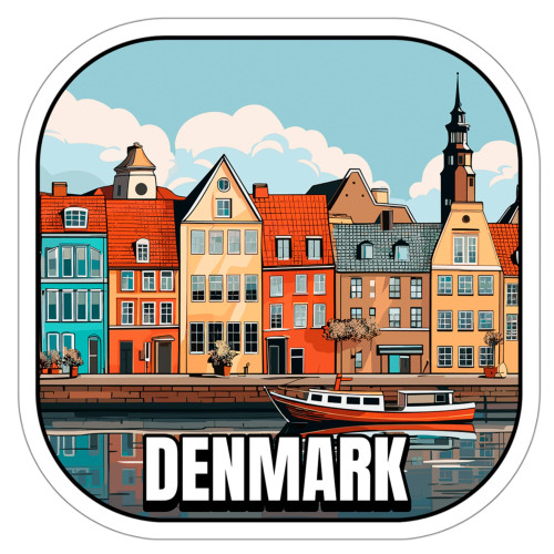 Denmark Sticker Souvenir Window Decal Vinyl Small Waterproof for Water Bottle Mug Passport Book Scrapbook Notebook Laptop Tumbler Skateboard Computer Phone Size 4" Funny Gift