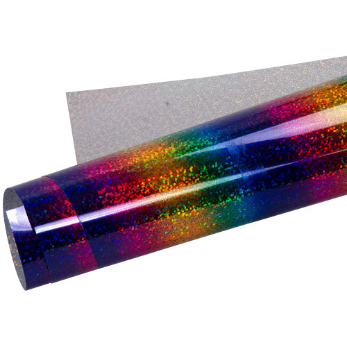 Holographic Stripe Multi Heat Transfer Vinyl Iron-on HTV Press Paper Sheet for Garment T-Shirt Rainbow Vinyl 20"x12"