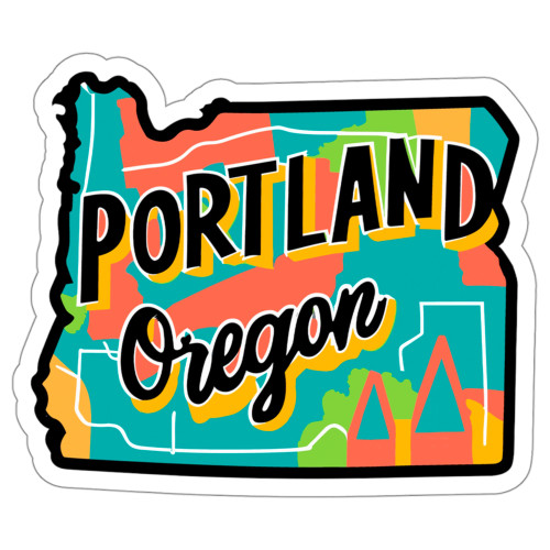 Portland Sticker Oregon Camp Souvenir Decal Vinyl Small Waterproof for Water Bottle Mug Passport Book Scrapbook Notebook Laptop Tumbler Skateboard Computer Phone Size 4" Funny Gift