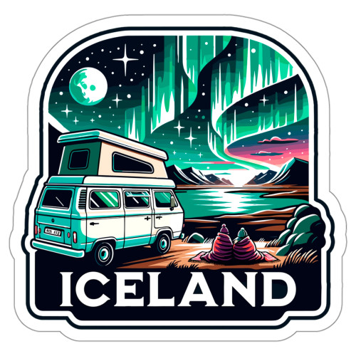 Iceland Sticker Souvenir Window Decal Vinyl Small Waterproof for Water Bottle Mug Passport Book Scrapbook Notebook Laptop Tumbler Skateboard Computer Phone Size 4" Funny Gift