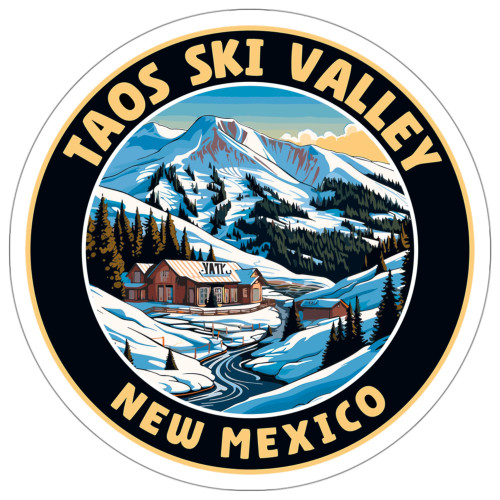 Taos Ski Valley Sticker New Mexico Souvenir Travel Decal Vinyl Small Waterproof for Water Bottle Mug Passport Book Scrapbook Notebook Laptop Tumbler Skateboard Computer Phone Size 4" Funny Gift