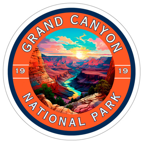 Grand Canyon National Park Sticker Arizona Vinyl Small Waterproof Passport Decal for Water Bottle Mug Book Scrapbook Notebook Laptop Tumbler Skateboard Computer Phone Size 4" Gift