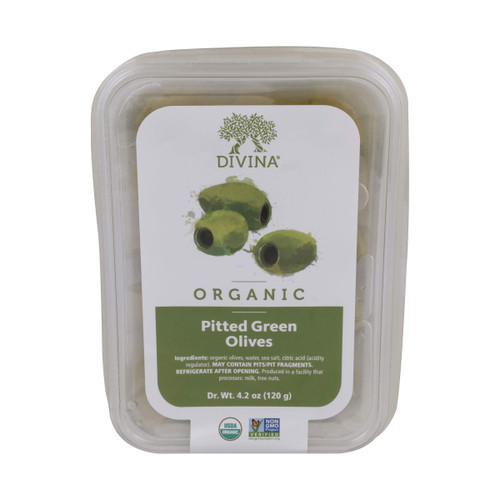 Organic Pitted Green Olives, 4.9 OZ