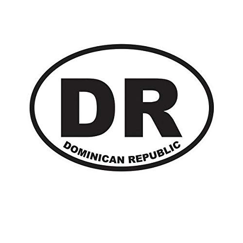 Dominican Republic Oval Sticker Decal Vinyl Country Code Euro DR v3 Bumper Sticker Vinyl Sticker Car Truck Decal 5"