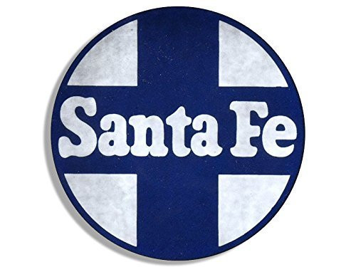 Round Vintage Santa Fe Railroad Sticker Decal (rr Railway Rail Logo) 4 x 4 inch