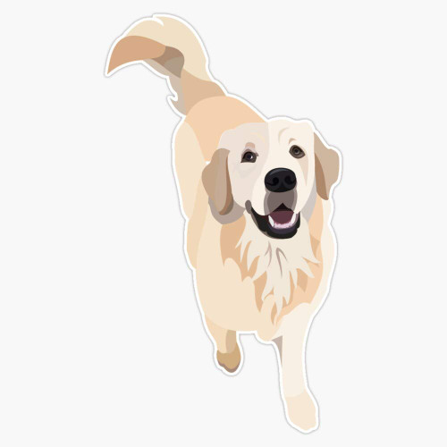 Golden Retriever Doggo Sticker Vinyl Waterproof Sticker Decal Car Laptop Wall Window Bumper Sticker 5"