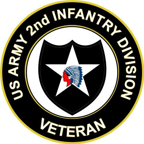 3.8" US Army 2nd Infantry Division Veteran Decal Sticker