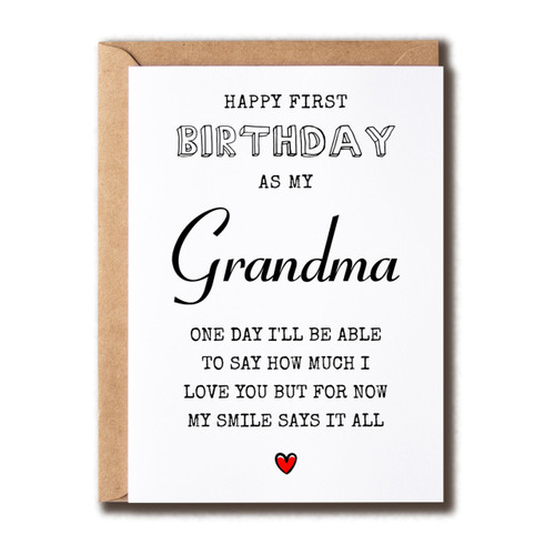 Happy First Birthday As My Grandma Card - Grandma Anniversary Card - Grandma Bday Poem Card - Birthday Card For Grandma Happy First Birthday As My Grandma Card - Grandma Anniversary Card - Grandma Bday Poem Card - Birthday Card For Grandma