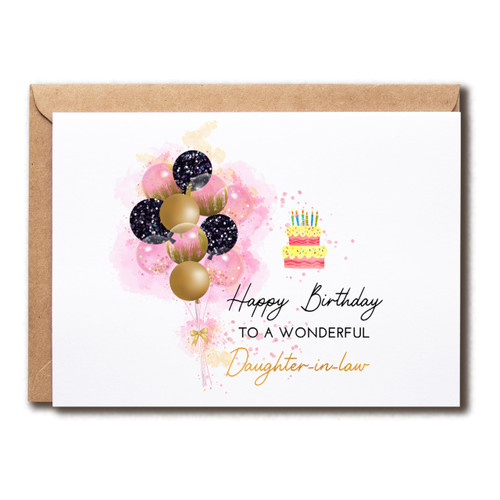 Happy Birthday To Daughter-in-law Card - Daughter-in-law Birthday Card - Funny Balloon Card - Greeting Card For Her Happy Birthday To Daughter-in-law Card - Daughter-in-law Birthday Card - Funny Balloon Card - Greeting Card For Her