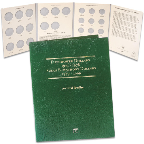 1971-1999 Susan B. Anthony & Eisenhower Dollar Folder Coin Storage 1971-1999 Susan B. Anthony & Eisenhower Dollar Folder Coin Storage