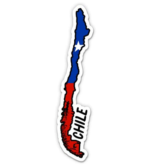 Chile Map with Flag - Vinyl Sticker Decal for Phone, Laptop, Water Bottle - 3" Chile Map with Flag - Vinyl Sticker Decal for Phone, Laptop, Water Bottle - 3"