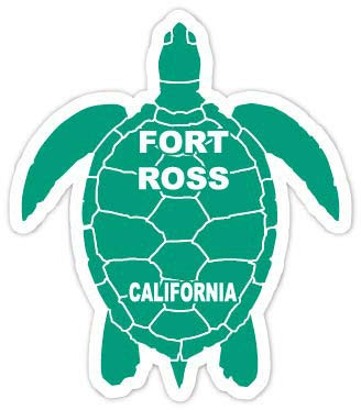 Fort Ross California Souvenir 4 Inch Green Turtle Shape Decal Sticke