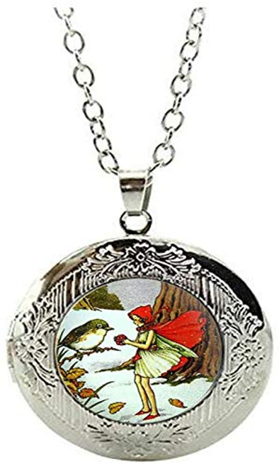 Fairy with Bird Locket Necklace Fairy Charm Art Photo Jewelry Handmade Jewelry Fairy with Bird Locket Necklace Fairy Charm Art Photo Jewelry Handmade Jewelry