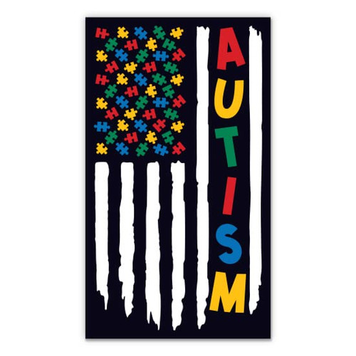 Autism American Flag Sticker - 5" Laptop Sticker - Waterproof Vinyl for Car, Phone, Water Bottle - Autism Awareness Support Decal Autism American Flag Sticker - 5" Laptop Sticker - Waterproof Vinyl for Car, Phone, Water Bottle - Autism Awareness Support Decal