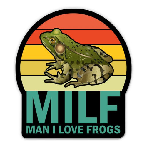 Milf Man I Love Frogs Sticker - 5" Laptop Sticker - Waterproof Vinyl for Car, Phone, Water Bottle - Funny Frogs Decal Milf Man I Love Frogs Sticker - 5" Laptop Sticker - Waterproof Vinyl for Car, Phone, Water Bottle - Funny Frogs Decal