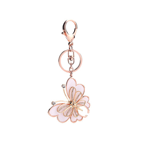 Cute Butterfly Keychain Charm Pendant Key Chain Car Keyring Crystal Fashion Key Accessories for Women Wallet Handbag