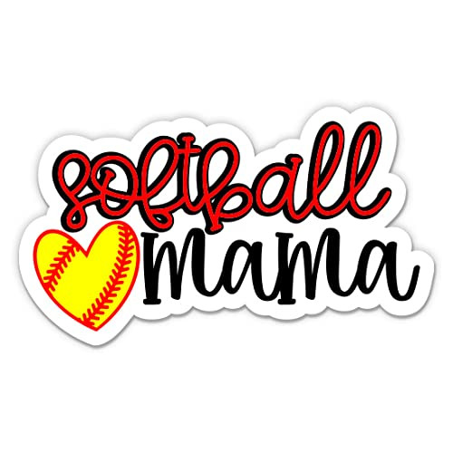 Softball Mama Sticker - 5" Laptop Sticker - Waterproof Vinyl for Car, Phone, Water Bottle - Softball Mom Decal