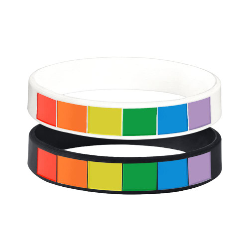 Rainbow LGBT Pride Bracelet Gay Pride Silicone Bracelets Rainbow Love is Love LGBT Stretch Wristbands Colorful LGBTQ Rubber Sports Bracelet LGBTQ Accessories Gifts for Gay & Lesbian 2pcs