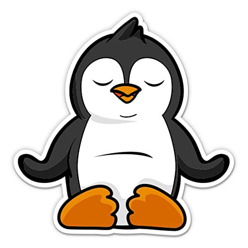 Yoga Penguin Sticker - 5" Laptop Sticker - Waterproof Vinyl for Car, Phone, Water Bottle - Cute Penguin Decal