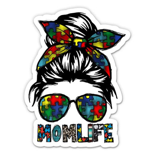 Momlife Sticker - 5" Laptop Sticker - Waterproof Vinyl for Car, Phone, Water Bottle - Autism Autistic Child Mom Decal Momlife Sticker - 5" Laptop Sticker - Waterproof Vinyl for Car, Phone, Water Bottle - Autism Autistic Child Mom Decal