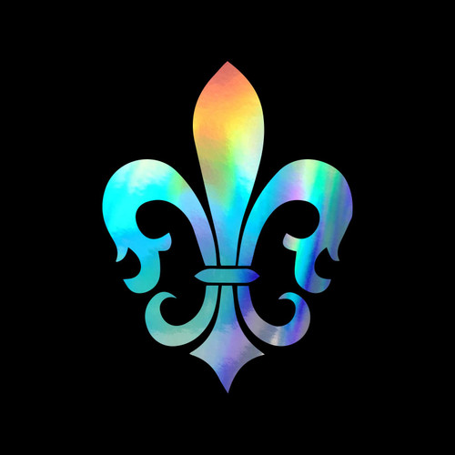 Fleur De Lis Sticker Vinyl Decal Notebook Car Window Laptop 3" x 4" (Holographic)