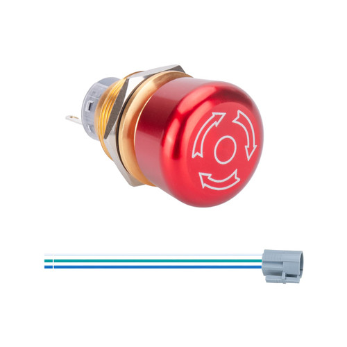Metal Latching Emergency Stop Push Button Switch with Connection Plug 1NO 1NC,12-250V 3A (Stop Button B)