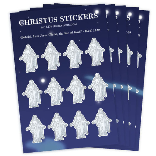 Jesus Christus Sticker Sheet for LDS and Latter-Day Saint Children for Boys and Girls Set of 5 Sheets of 12 Stickers Each
