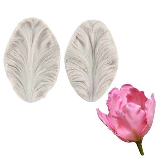 Gumpaste Flower Silicone Veining Mold Orchid Veined Fondant Mold For Cake Decorating Cupcake Topper Gum Paste Polymer Clay Set Of 1
