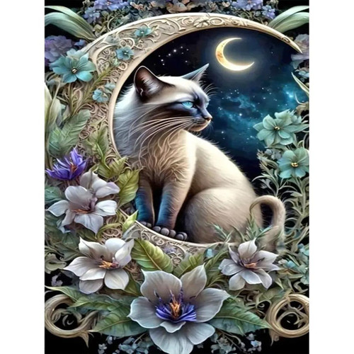 5D Cat Diamond Painting Kits for Adults, DIY Moon Cat Diamond Art Kits for Beginner Full Drill Gem Art, Round Diamond Art Painting Craft for Home Wall Decor 12X16inch 5D Cat Diamond Painting Kits for Adults, DIY Moon Cat Diamond Art Kits for Beginner Full Drill Gem Art, Round Diamond Art Painting Craft for Home Wall Decor 12X16inch