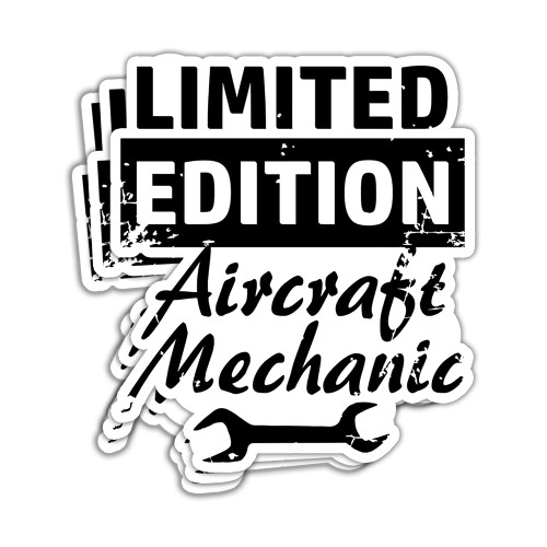 - 3Pcs- Limited Edition Aircraft Mechanic Sticker Aircraft Mechanic Aviation Technician Sticker Helicopter Aircrafts Airplanes Planes Sticker Gift Decoration Graphic Helmet Bumper- 3x4 Decal