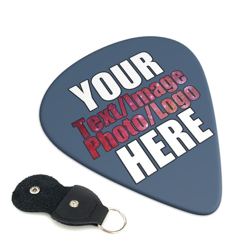 Custom Guitar Picks 6 Pack Personalized add Your Own Design Photo Text for Men, Dad, Electric Guitar Bass Ukulele Accessories, Stylish Colorful Guitar Players Gift, Indigo Blue, 0.46mm