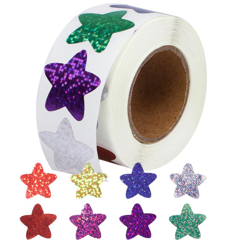 500 PCS Star Stickers Reward Stickers for Kids Self Adhesive Teacher Stickers for Students Metallic Glitter Foil Star Stickers,for Behavior Chart and School Classroom Teacher Supplies