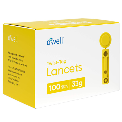 Twist Top Lancets 33 Gauge, 100 Count | Ultra Thin Needle Lancets for Blood Glucose & Keto Testing | Box of 100 Sterile Lancets