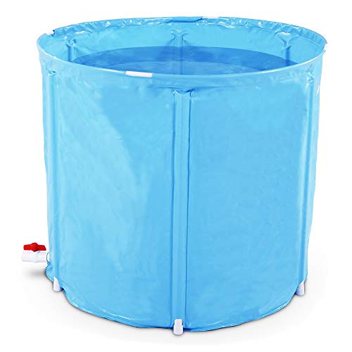 Portable Plastic Bathtub, Folding Spa BathTub for Adults, 31 inches Freestanding Soaking Tub Non-Inflatable Ice Bath Tub, Thickened Thermal Foam to Keep Temperature