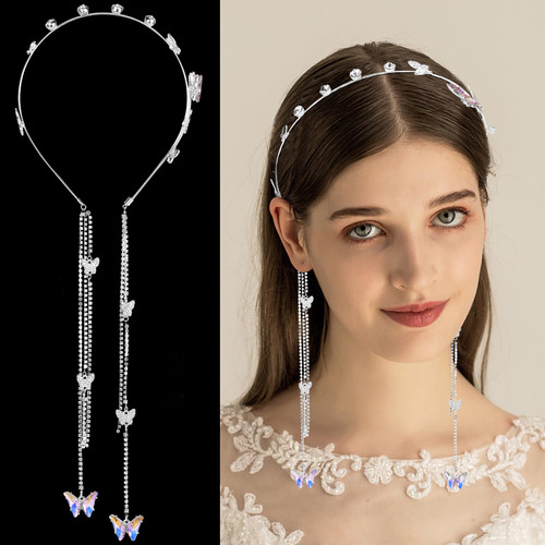Butterfly Hair Accessories for Women Cute Hair Jewelry Crystal Hair Vine Rhinestones Head Chain Silver Tassel Silver Hair Chain Hair Hoop Band Fairy Headband Bridal Wedding Decorative (A) Butterfly Hair Accessories for Women Cute Hair Jewelry Crystal Hair Vine Rhinestones Head Chain Silver Tassel Silver Hair Chain Hair Hoop Band Fairy Headband Bridal Wedding Decorative (A)