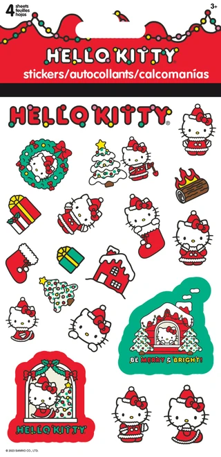 Hello Kitty - Christmas - Standard 4 Sheet Stickers Standard Stickers - 4 Sheet