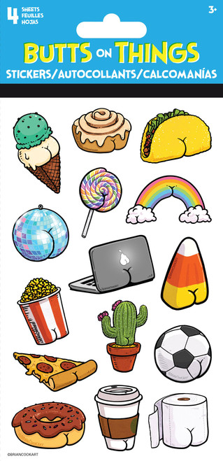 Butts on Things - Standard 4 Sheet Stickers Standard Stickers - 4 Sheet