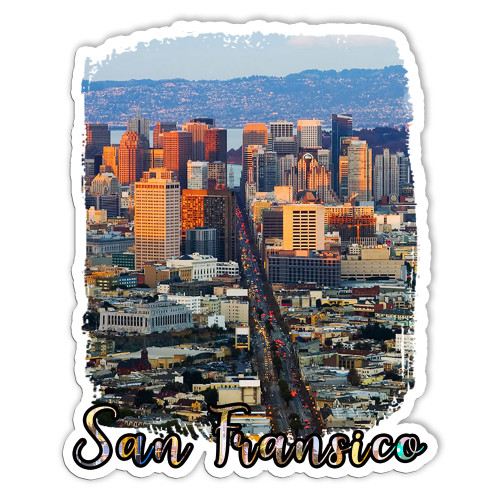 San Francisco Sticker Skyline Golden Gate Bridge Stickers Travel Sticker Vinyl Decal for Water Bottle, Bumper Stickers, Luggage Decals, Travel Decals, Souvenir Stickers (3inches)