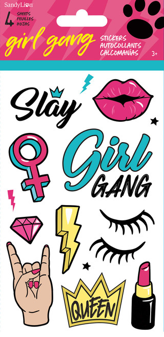 Girl Gang Standard Sticker-4 Sheet, Multicolor