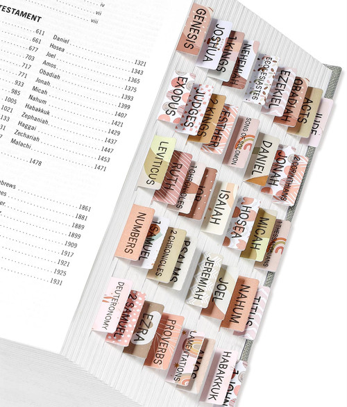 Bible Tabs for Women & Men, Laminated Bible Tabs for Study Bible, Large Print Bible Tabs for Easy Navigation, Bible Index Tabs, 66 Tabs Old & New Testament, Extra 24 Blank Tabs - Cappuccino Theme