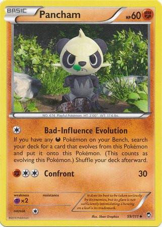 - Pancham (59/111) - XY Furious Fists - Reverse Holo